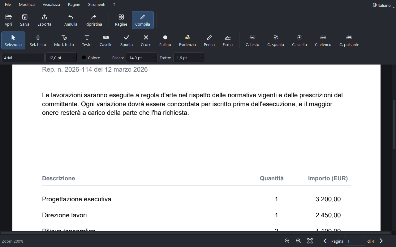 Il documento ingrandito: la pagina si ridisegna, non si sgrana